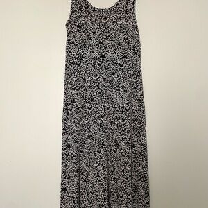 Vintage Studio Connection Black Floral Dress Women’s Size 10 Stretchy Material